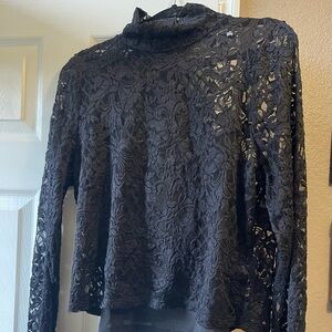 Elegant Black Lace Women's Top
